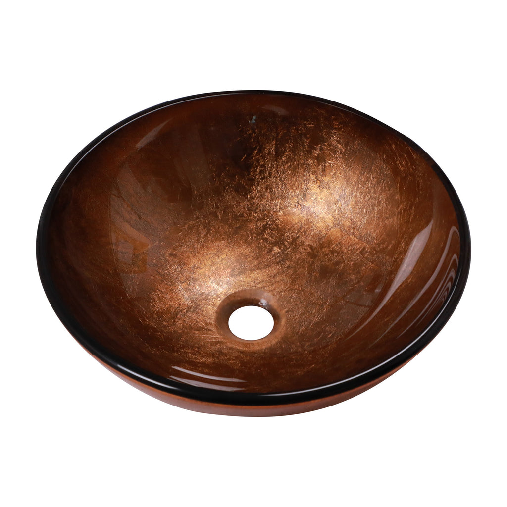 Artistic Tempered Glass Vessel Sink With Pop Up Drain