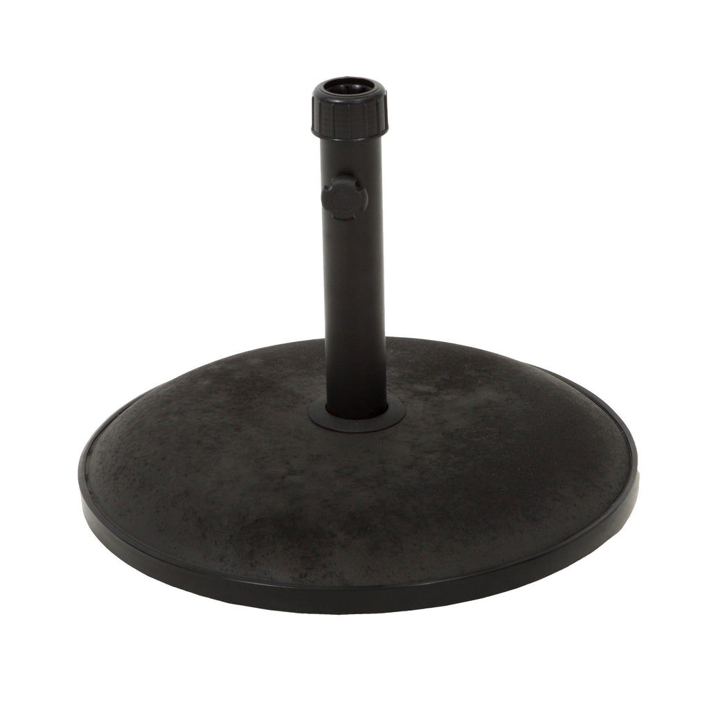 Stylish Concrete Umbrella Base With Iron Support Pole - Black