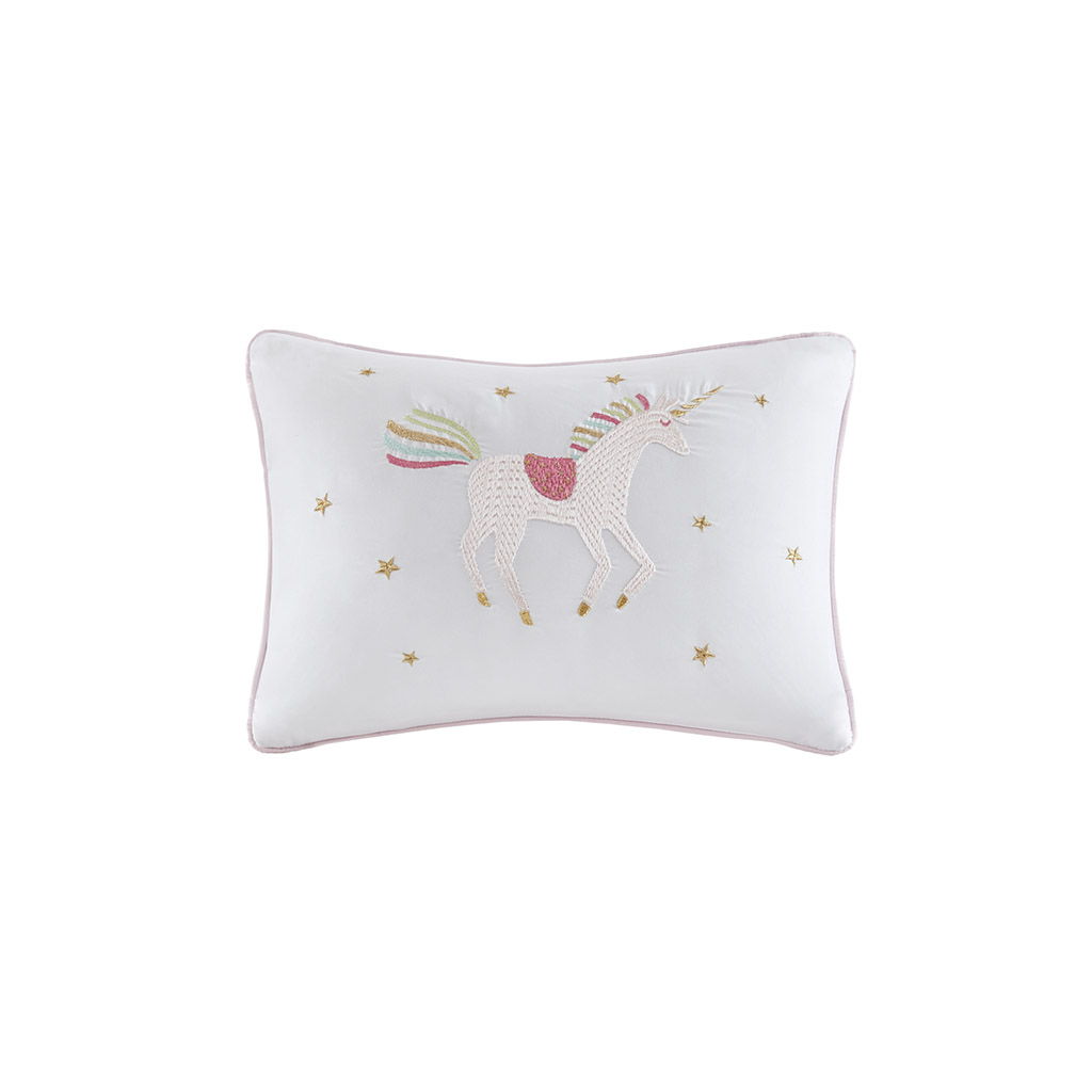 Alicia - Rainbow With Metallic Printed Stars Complete Bed And Sheet Set - Pink
