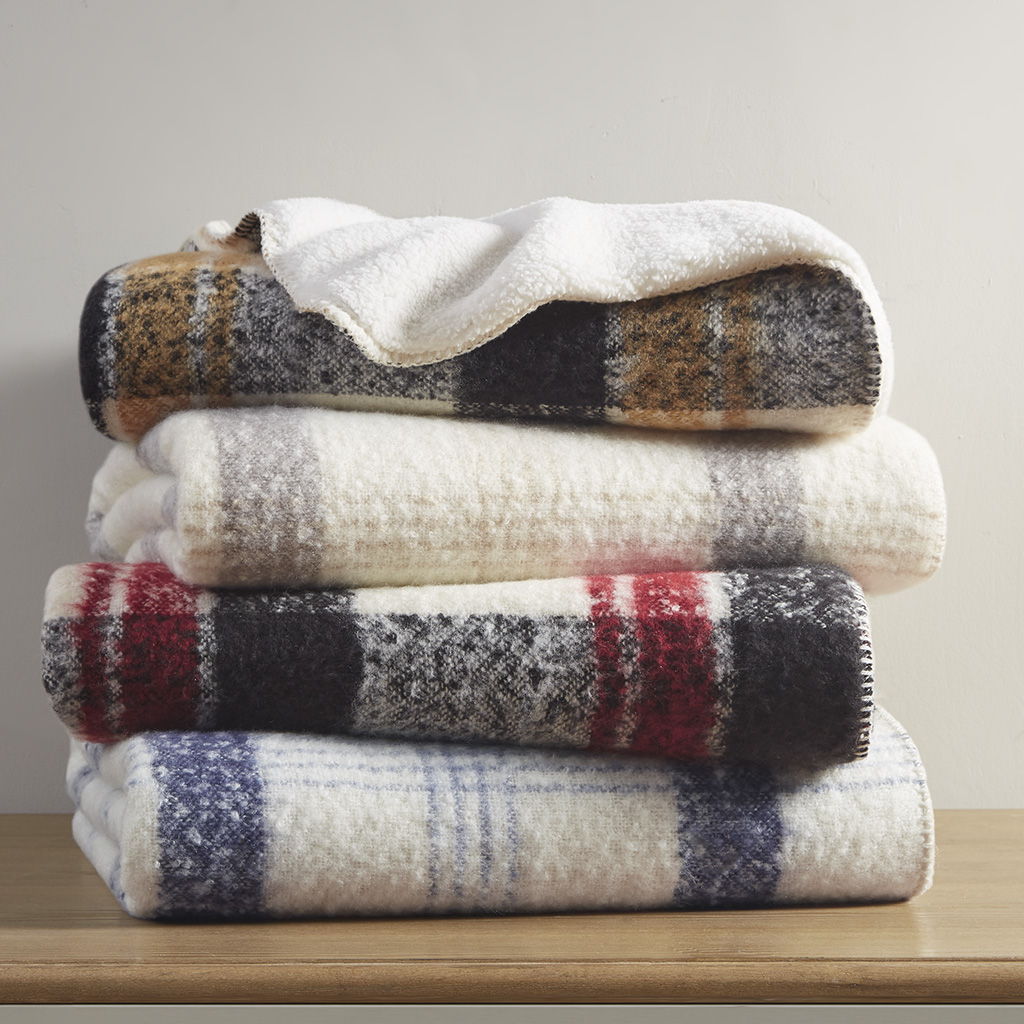 Bloomington - Faux Mohair to Sherpa Throw - Tan