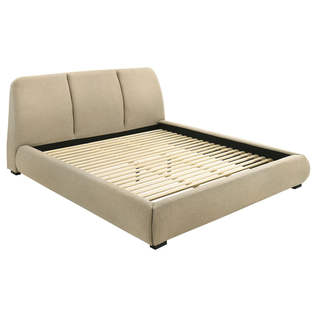 Modern Upholstered Platform Bed With Tufted Headboard