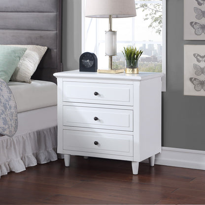 Gewnee - Nightstand With 3 Drawers - White