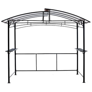 Grill Gazebo 8X5Ft, Outdoor Patio Canopy, Bbq Shelter With Steel Hardtop And Side Shelves - Black