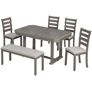 6 Piece Dining Table Set With Ergonomic Seating