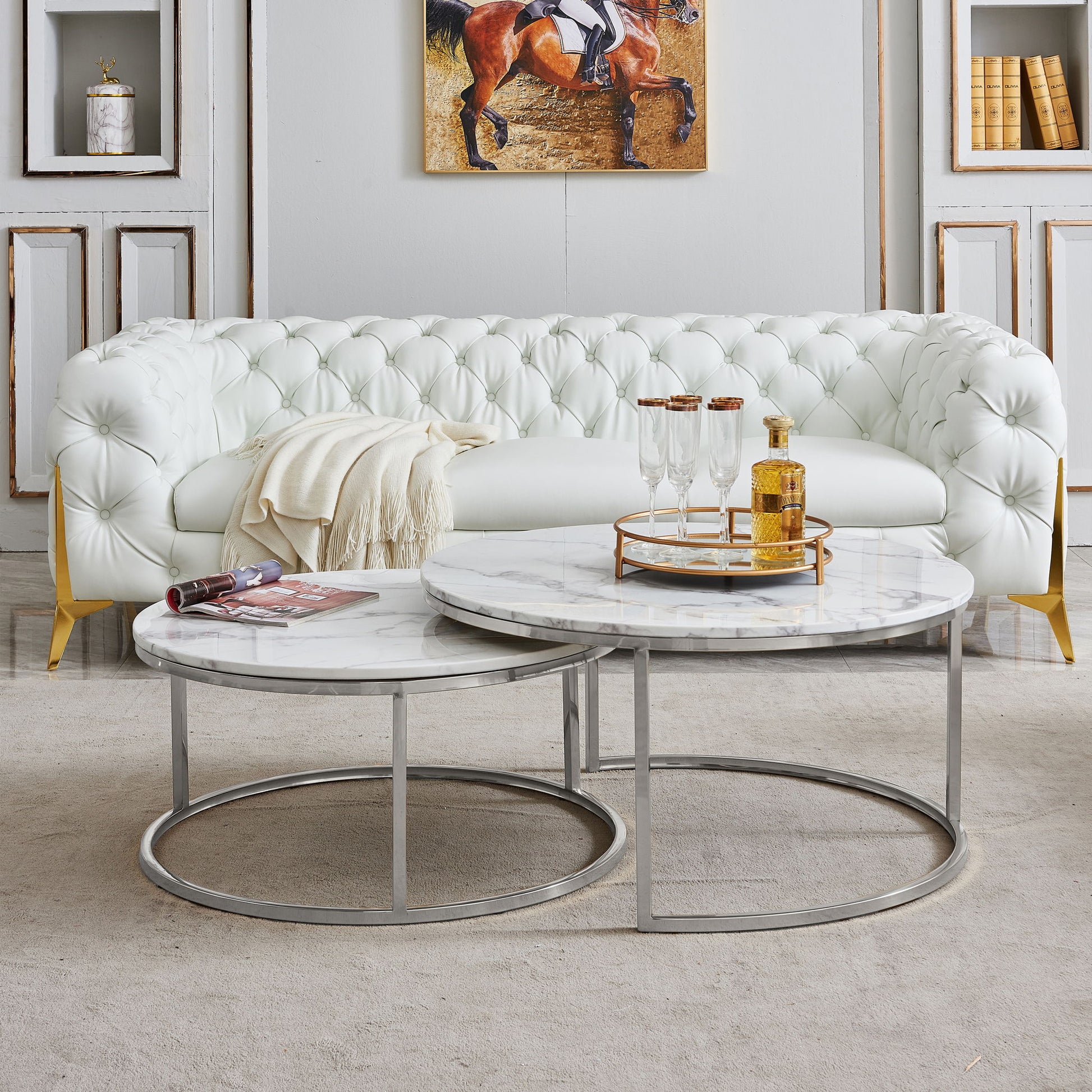 2 Piece Nesting Coffee Table Set For Living Room