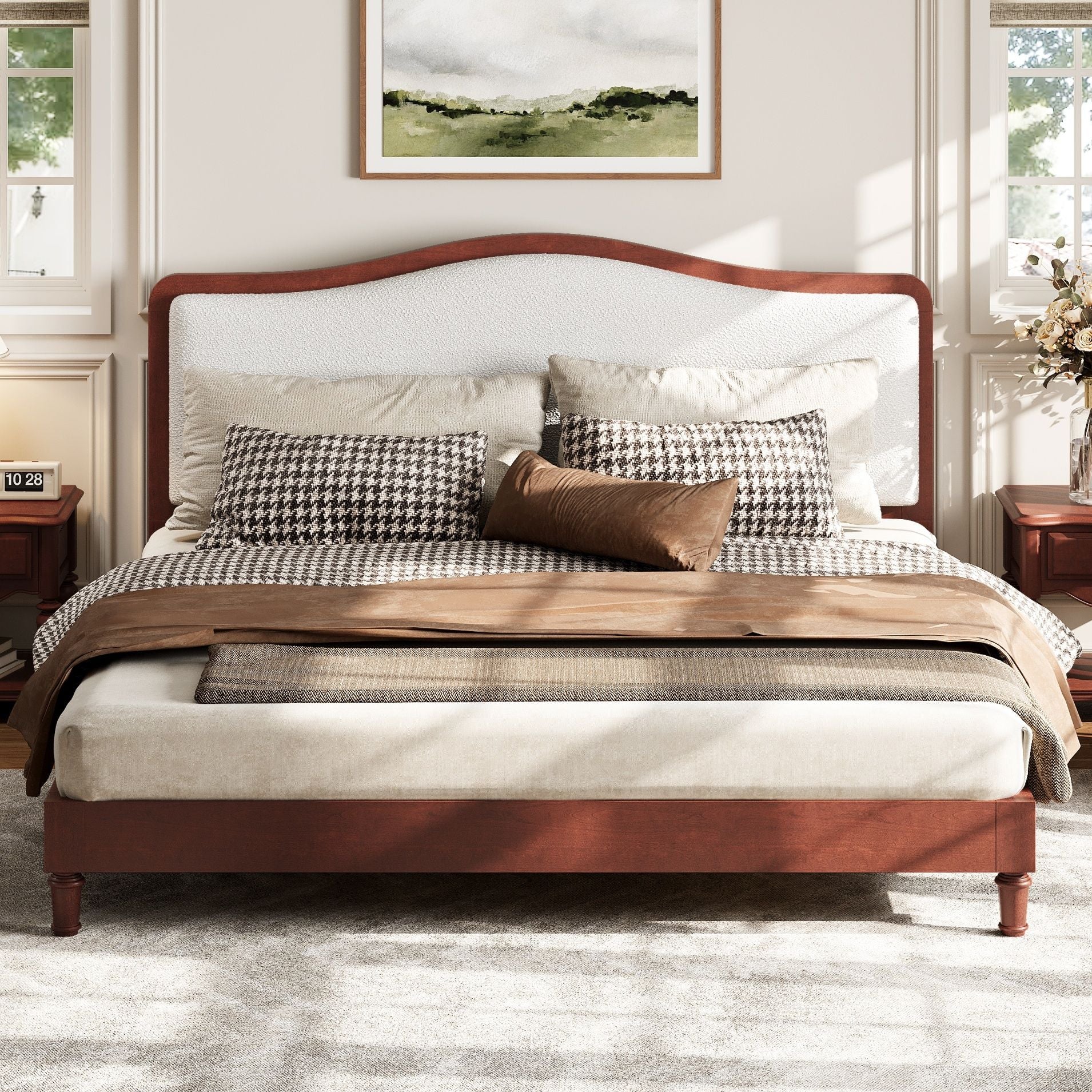 Platform Bed With Upholstered Headboard