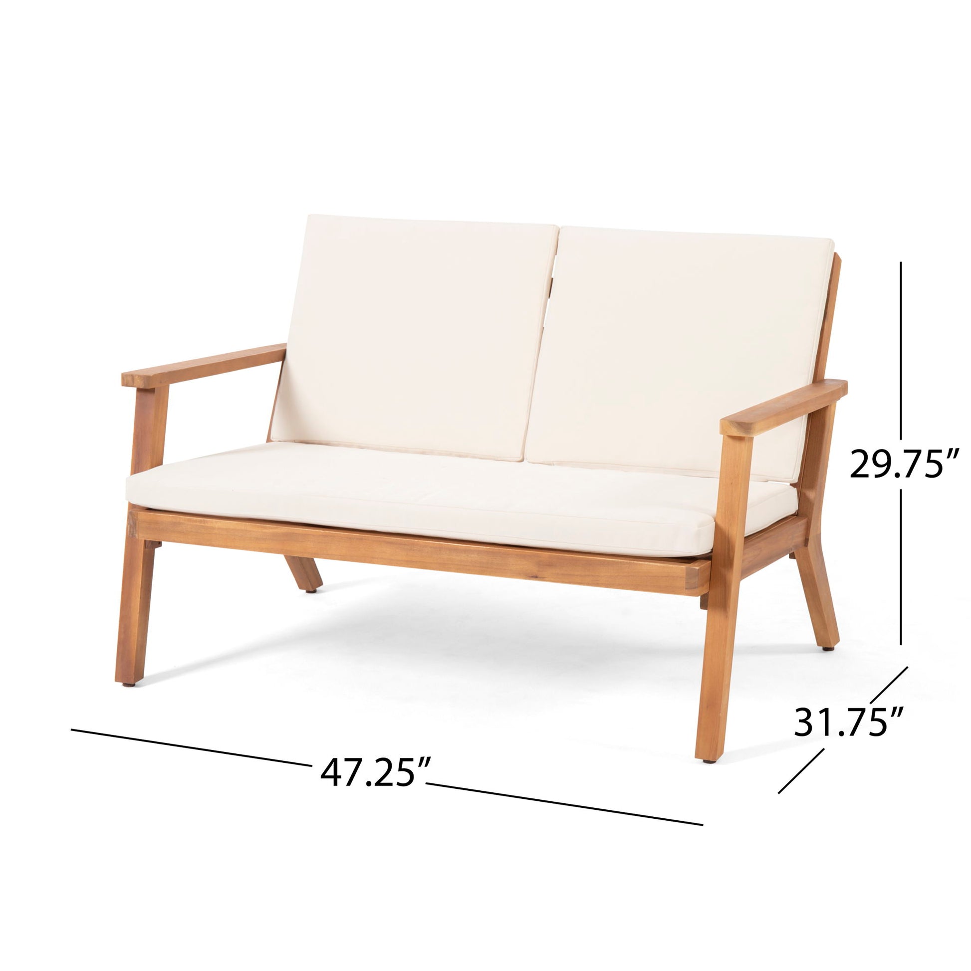 Serenit - 2 Piece Patio Set With Cushions, Loveseat And Coffee Table - Beige / Brown