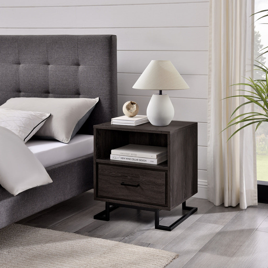 1 Drawer Nightstand - Charcoal