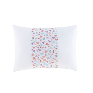 Glimmer - Metallic Glitter Printed Reversible Duvet Cover Set - Aqua
