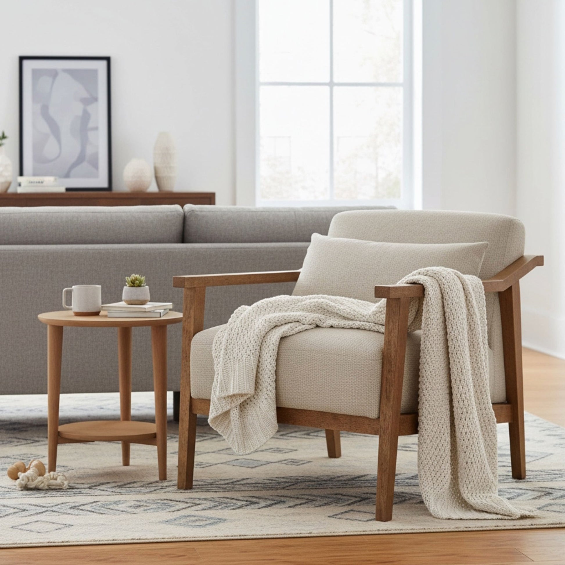 Reagan - Arm Accent Chair With Lumbar Pillow