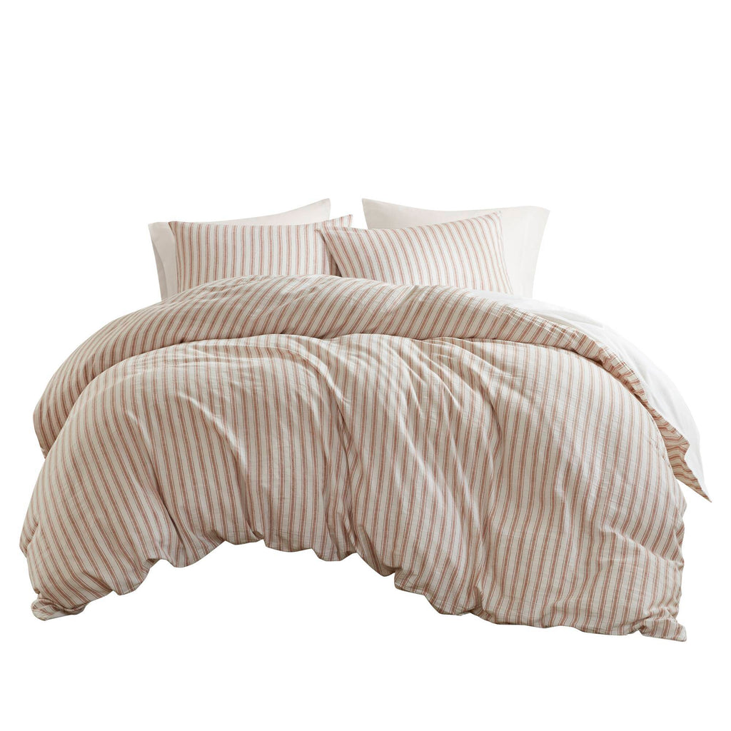 Etta - 3 Piece Queen Duvet Set - Terracotta