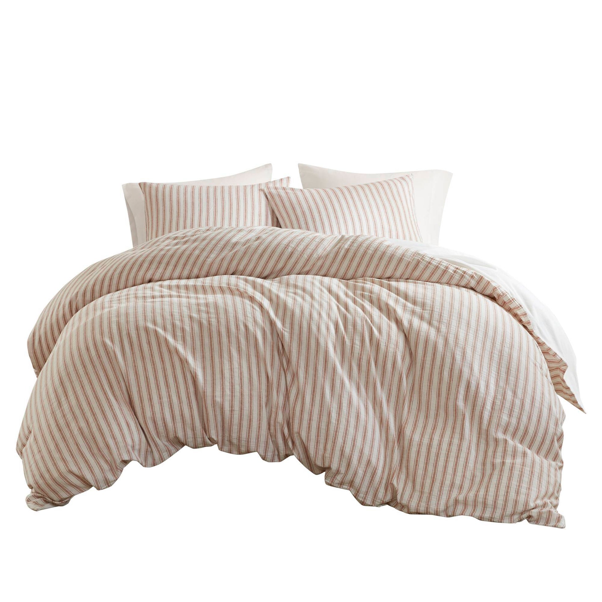 Etta - 3 Piece Queen Duvet Set - Terracotta
