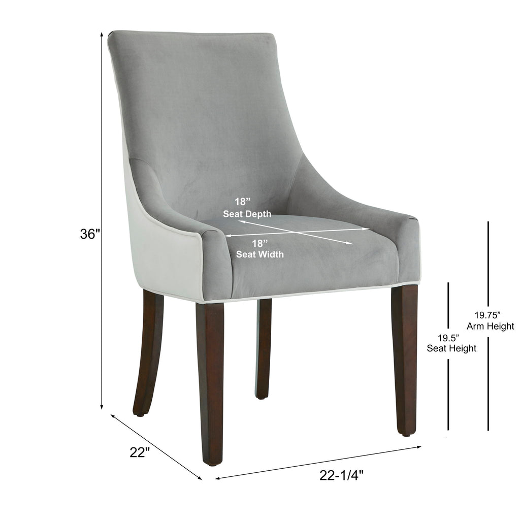 Jackson - Upholstered Dining Chair Elegant Design - Smoke / White