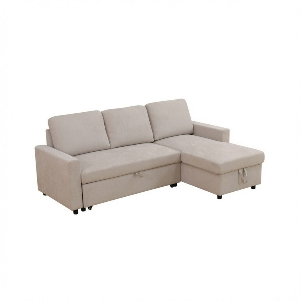 L - Shaped Convertible Sofa Bed With Storage Chaise