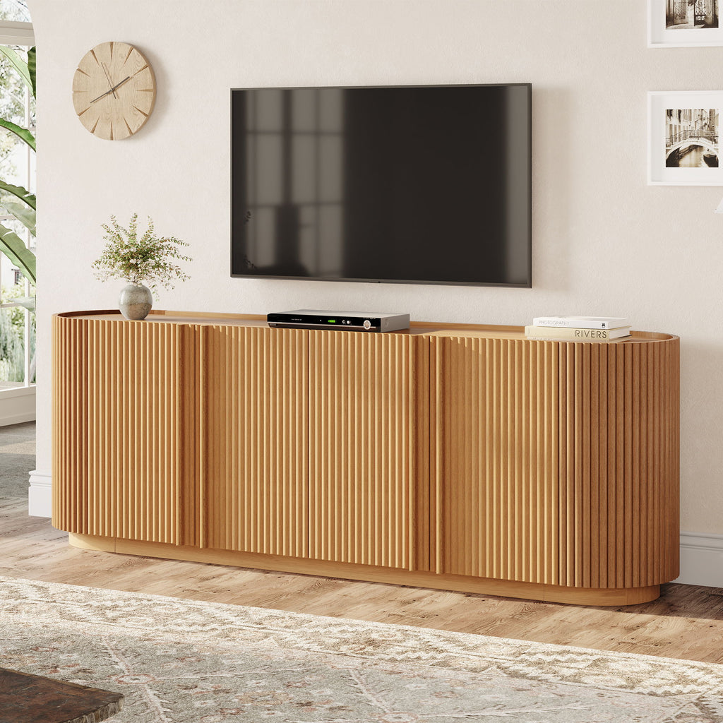 TV Stand With Fluted Tambour Style Door