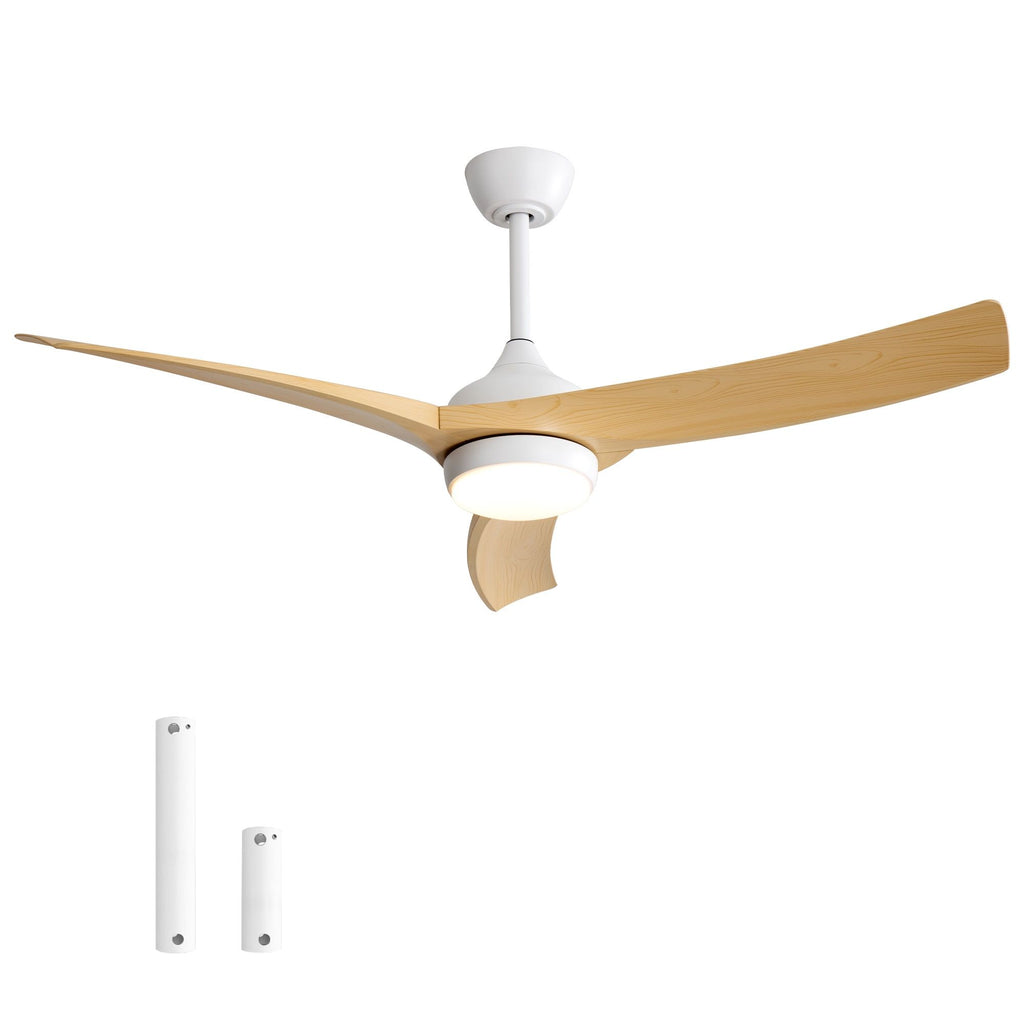 52" Ceiling Fan With 18W LED Light And Remote Control, 3 Blades DC Motor