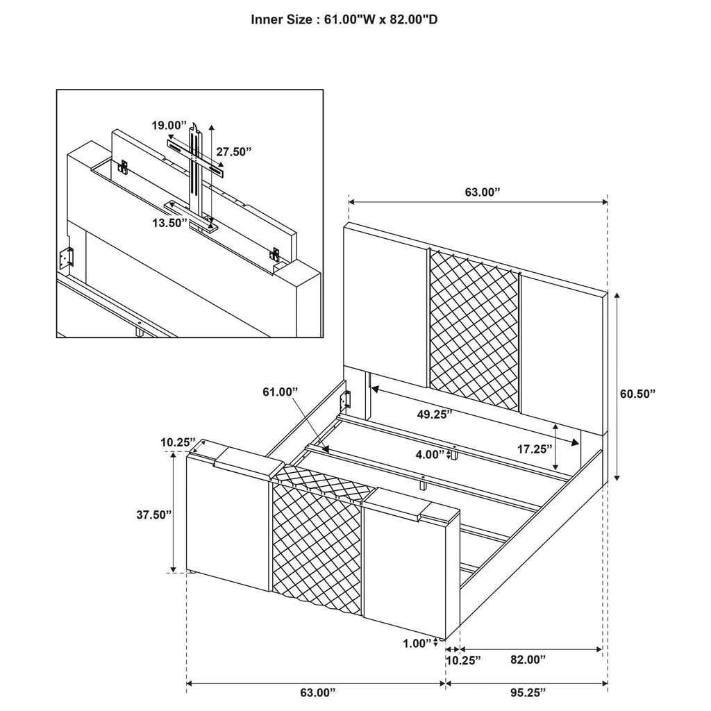 Yates - Panel TV Bed With Motorized Lift