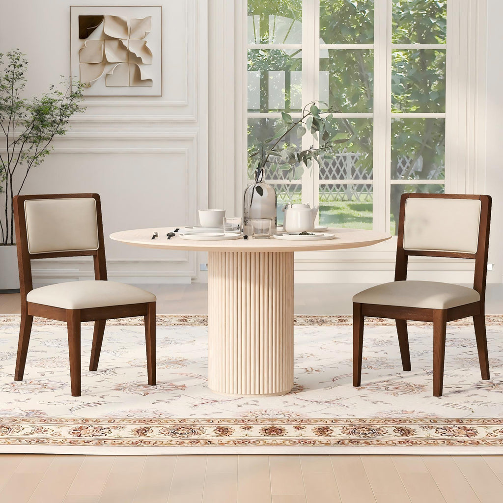 Compact Ergonomic Upholstered Side Chairs (Set of 2)