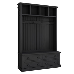Hall Tree With 4 Drawers, Coat Rack With 6 Hooks