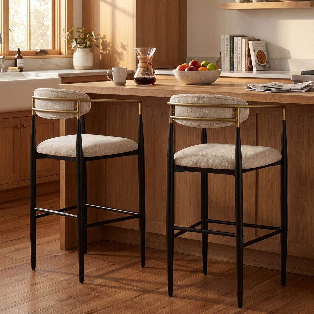 Modern Bar Stools With Armrests (Set of 2)