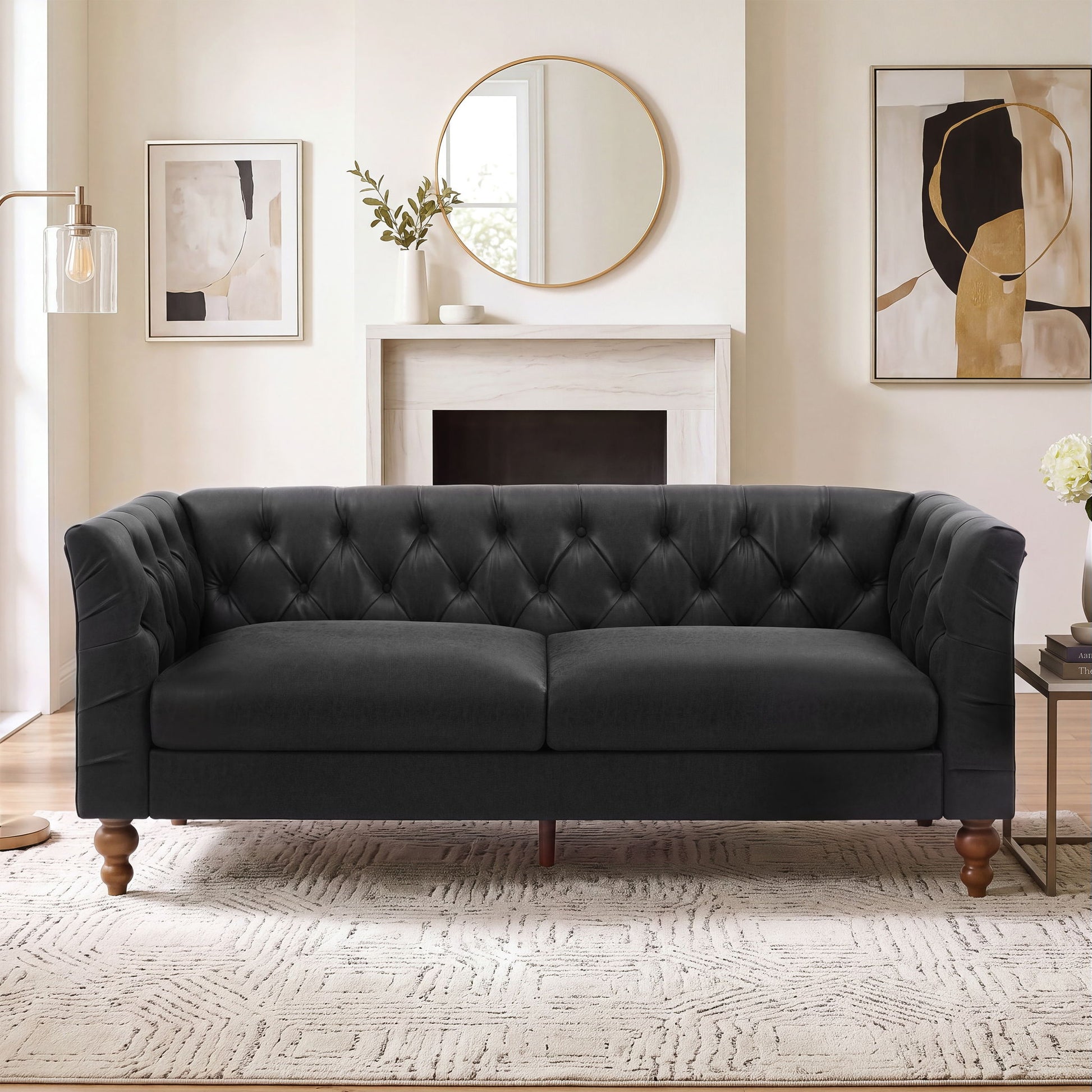 Chesterfield Sofa With Flared Arms For Living Room