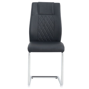 Modern Dining Chairs With Padded Seat, Metal Legs
