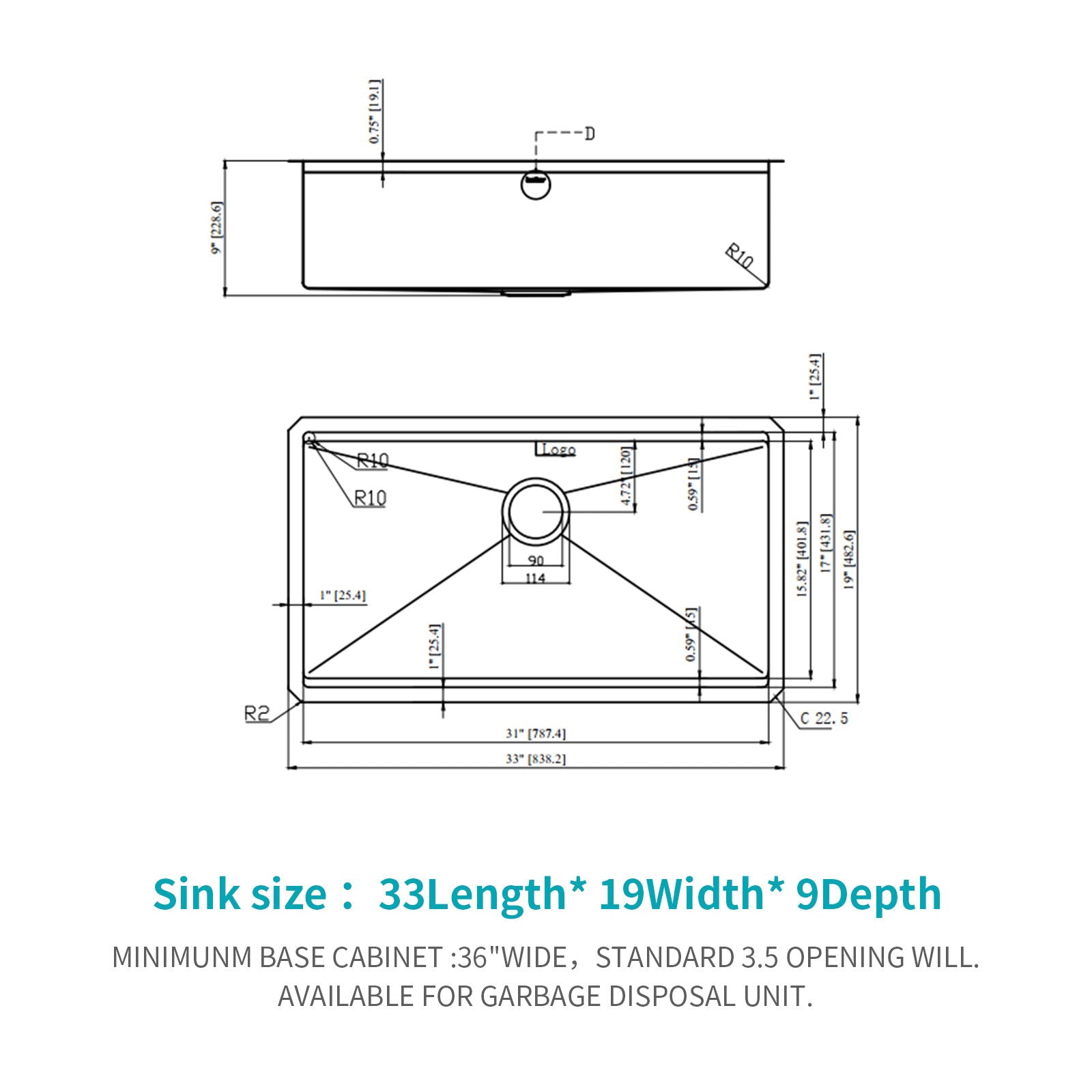 Workstation Kitchen Sink,Single Bowl Undermount