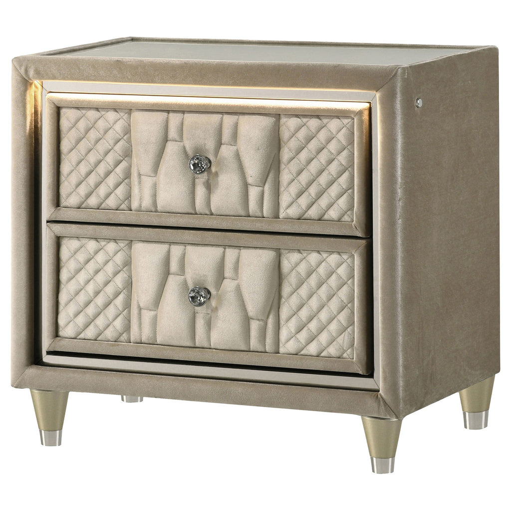 Mika - 2 Drawer LED Nightstand With USB