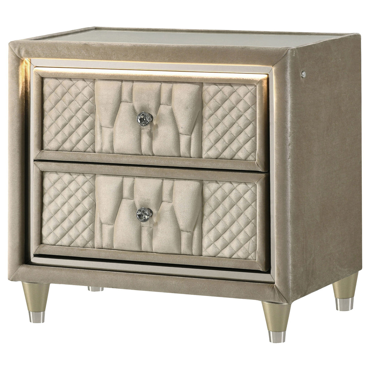 Mika - 2 Drawer LED Nightstand With USB