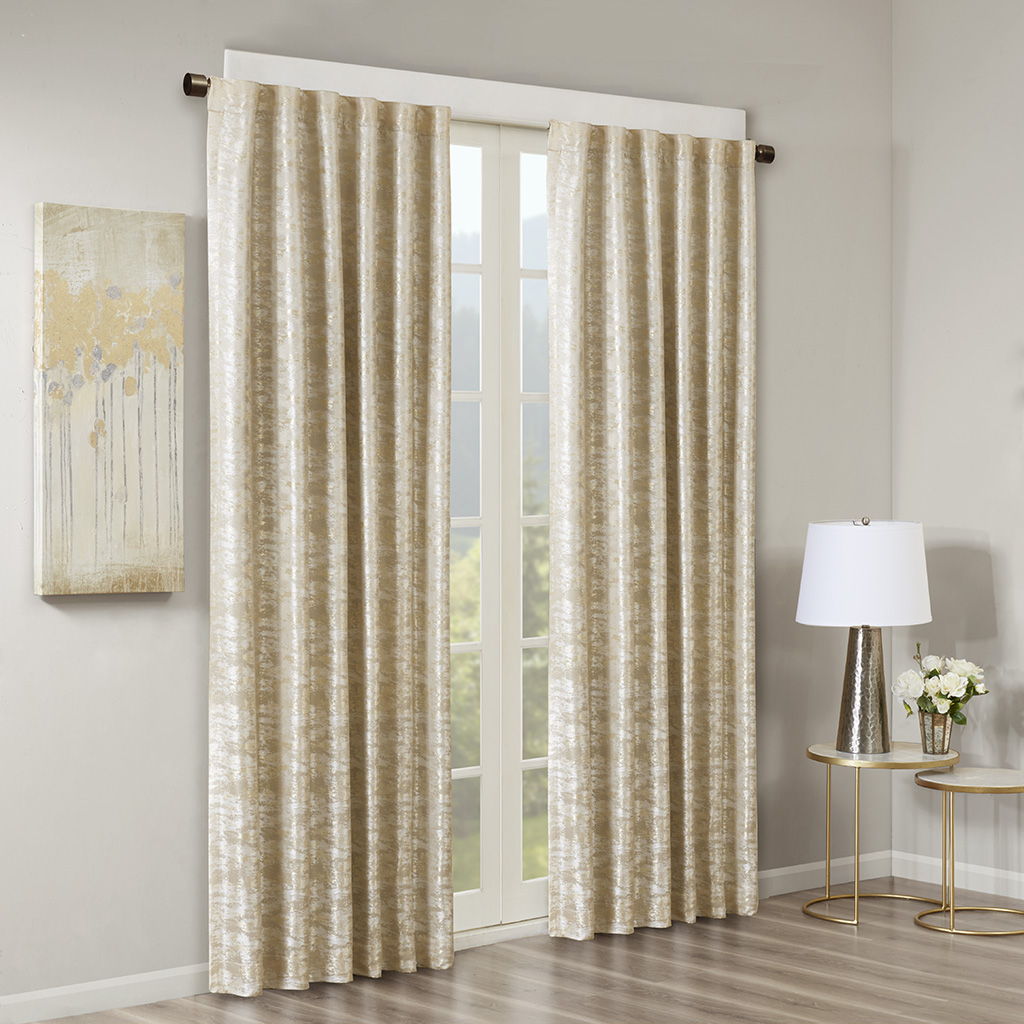 Cassius - Lined Total Blackout Window Panel - Gold