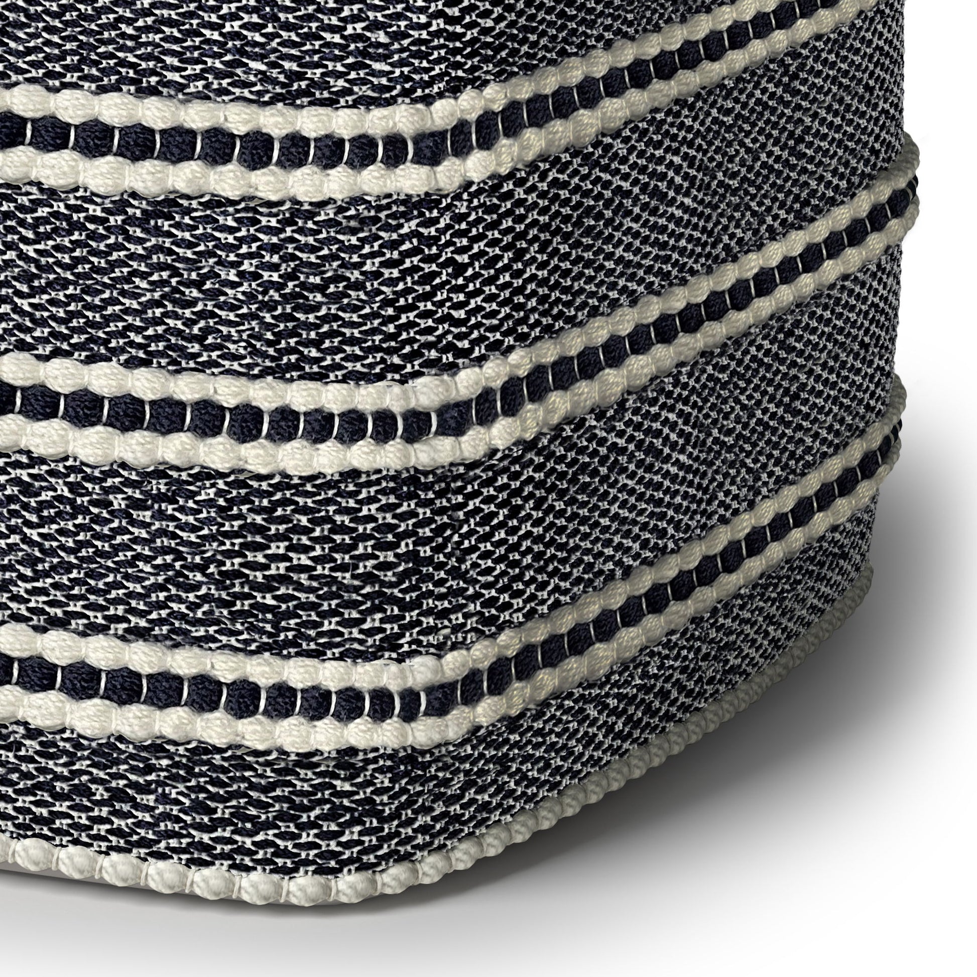 Corrie - Square Outdoor / Indoor Pouf - Navy / White