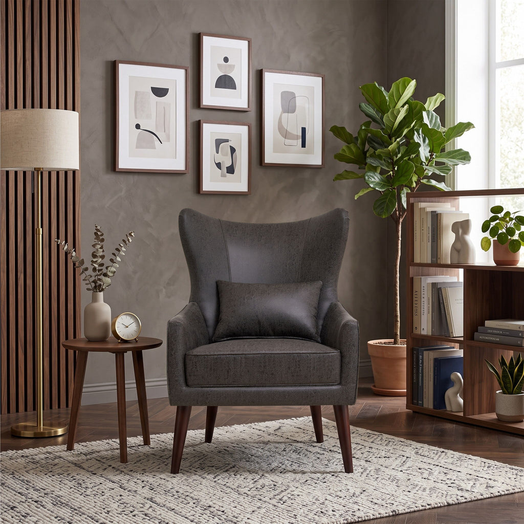 Leisure Chair With Curved Backrest