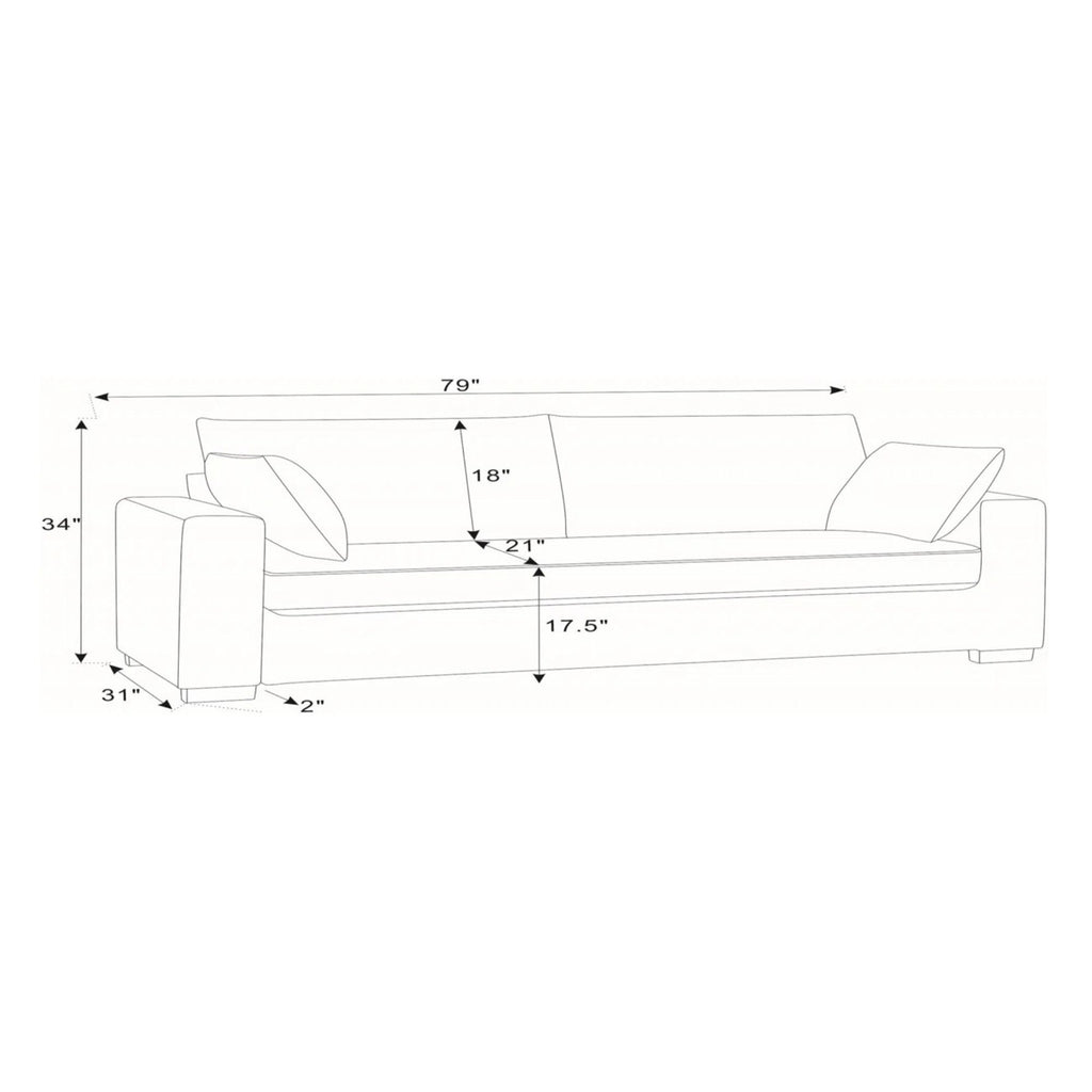 Upholstered Sofa With Toss Pillows - Dark Gray