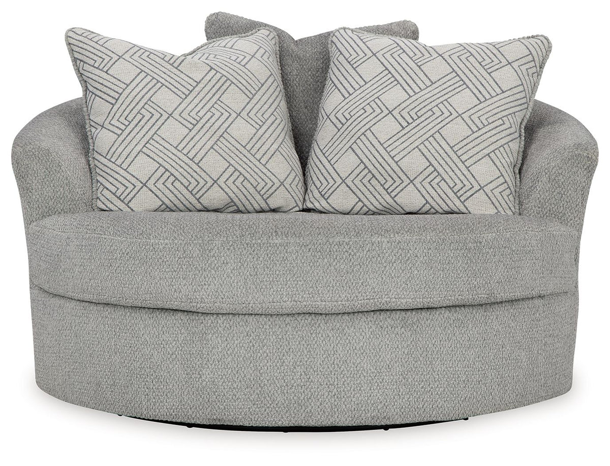 Casselbury - Oversized Swivel Accent Chair - Cement