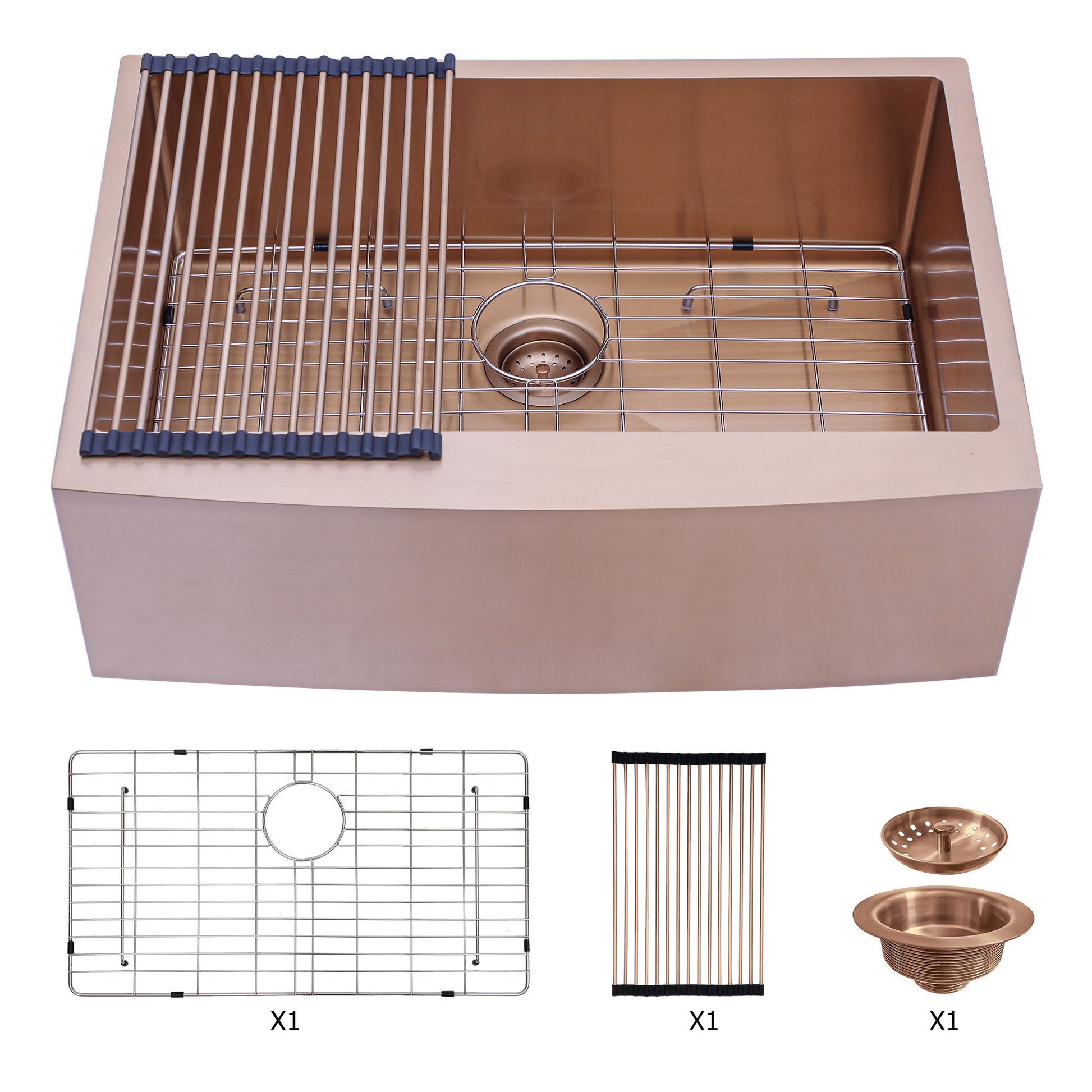 Farmhouse Kitchen Sink, Stainless Steel, Apron Front