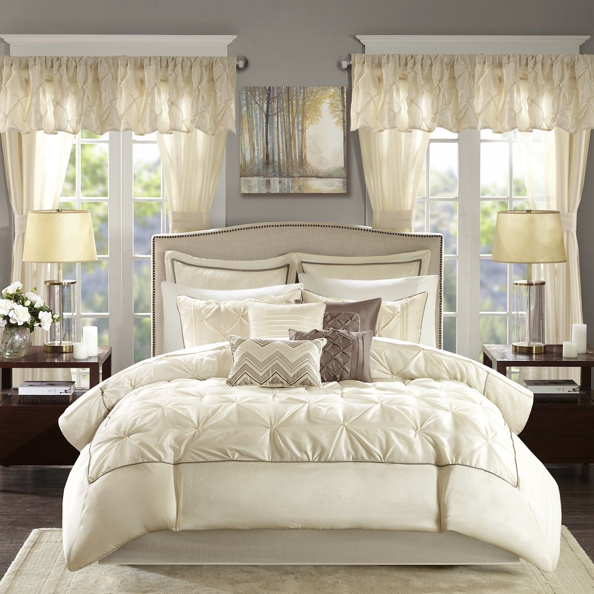 Joella - Queen 24 Piece Room In A Bag - Ivory