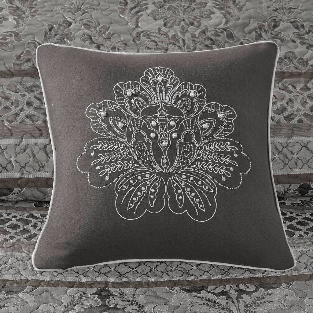 Bellagio - 5 Piece Queen Reversible Bedspread Set - Gray