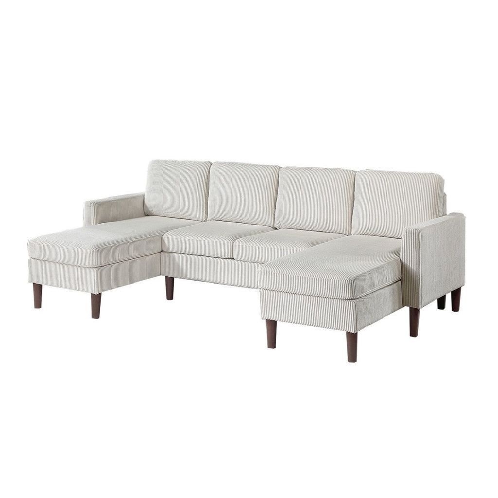 Sectional Set With Dual Chaises And Square Arms