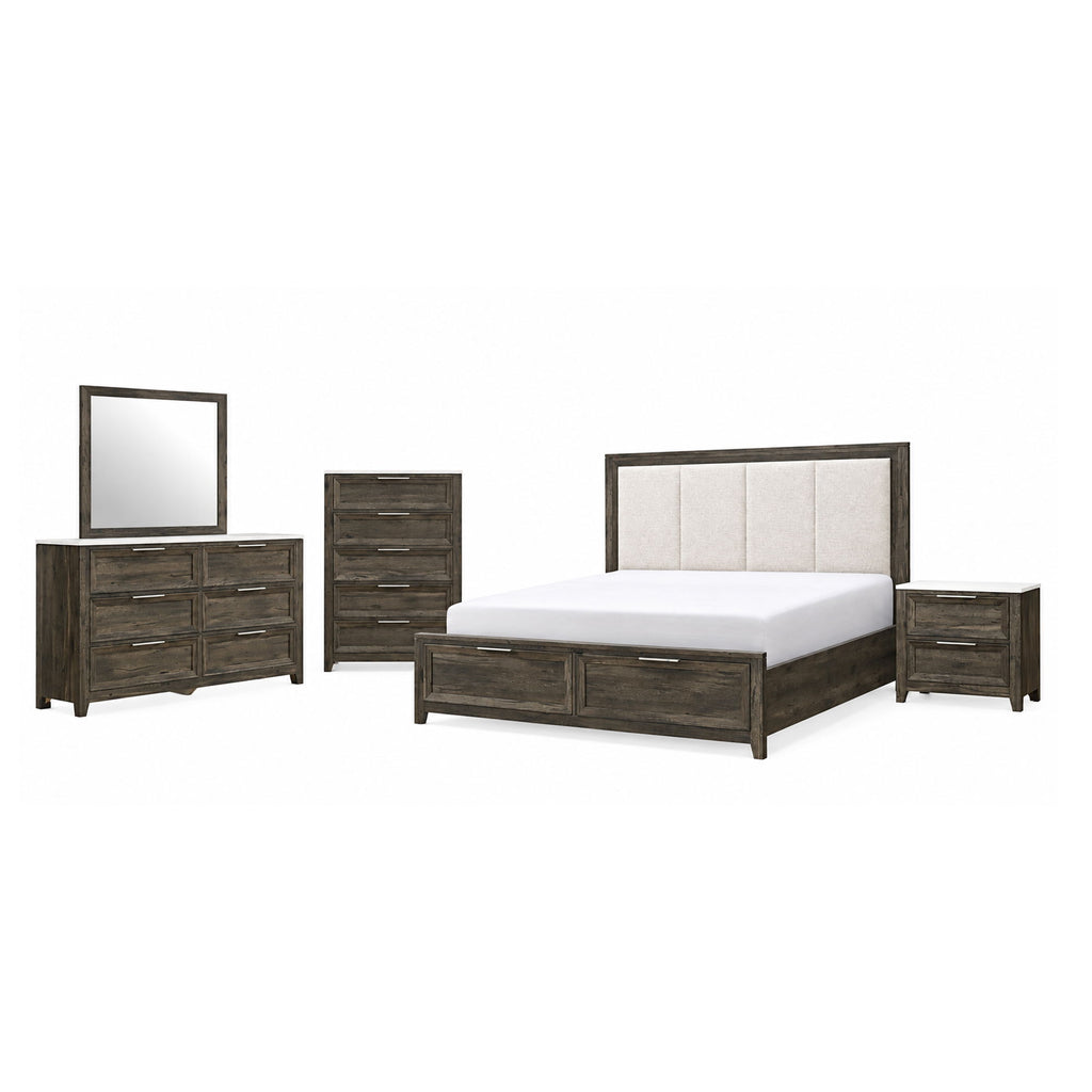 Melissa - 5 Piece Storage Bedroom Set With Padded Headboard