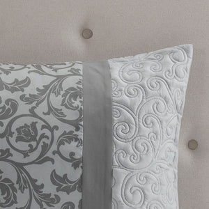 Ramsey - King Embroidered 8 Piece Comforter Set - Gray