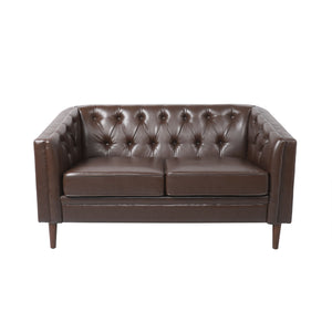 Sophisticated Loveseat With Diamond Stitched Detailing