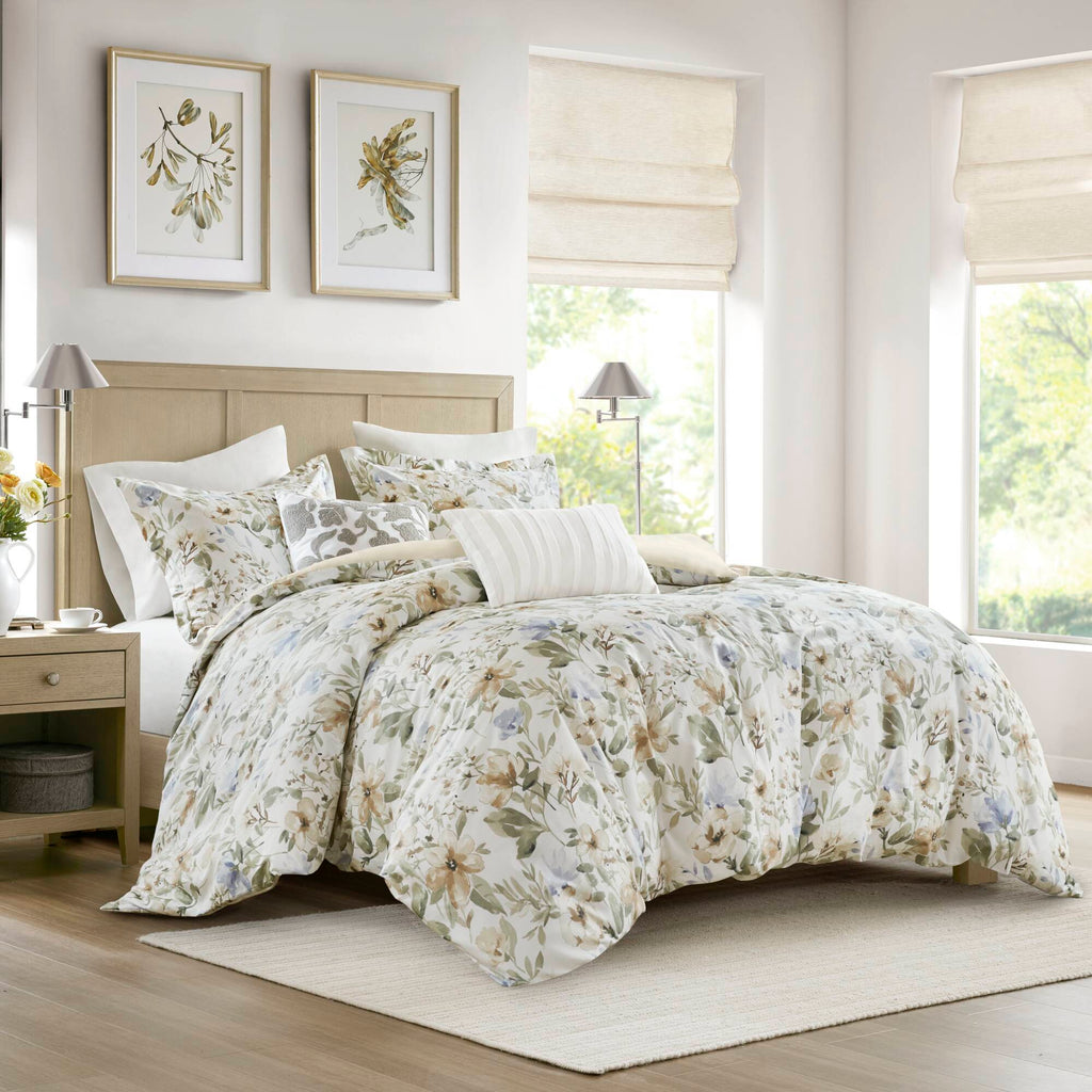 Herbal - Full/Queen 5 Piece Print Duvet Set - Multi