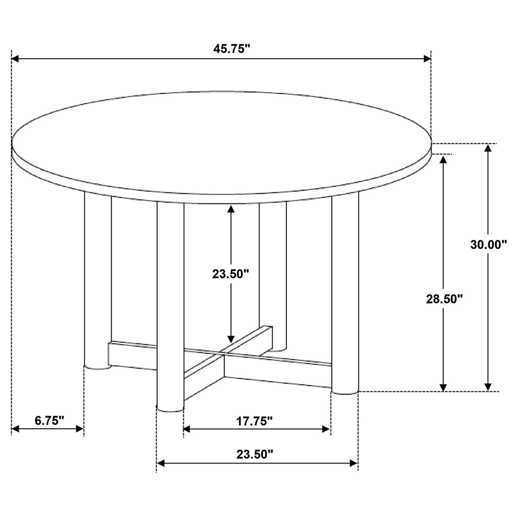 Graham - Round Dining Table With X Cross Base - Walnut