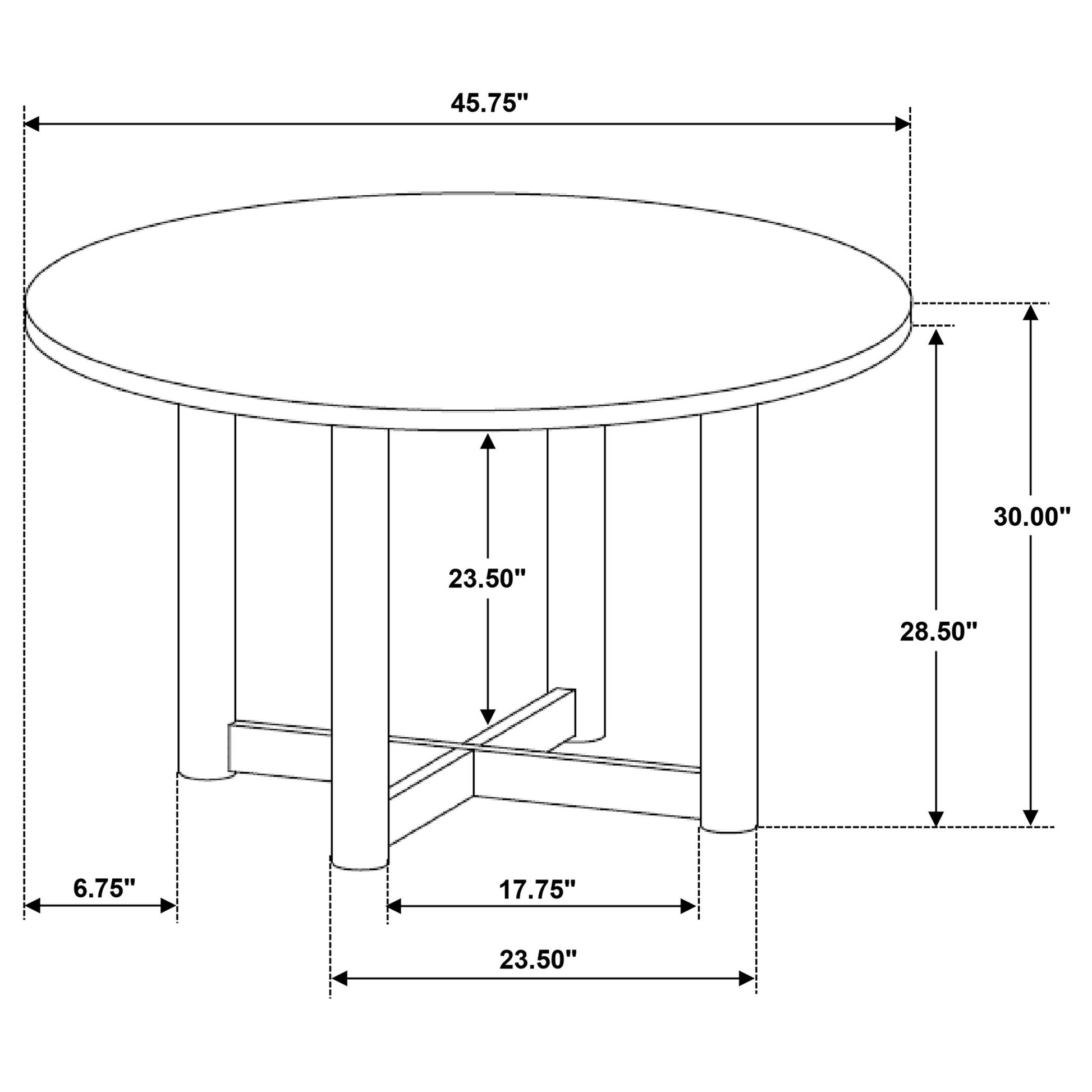 Graham - Round Dining Table With X Cross Base - Walnut