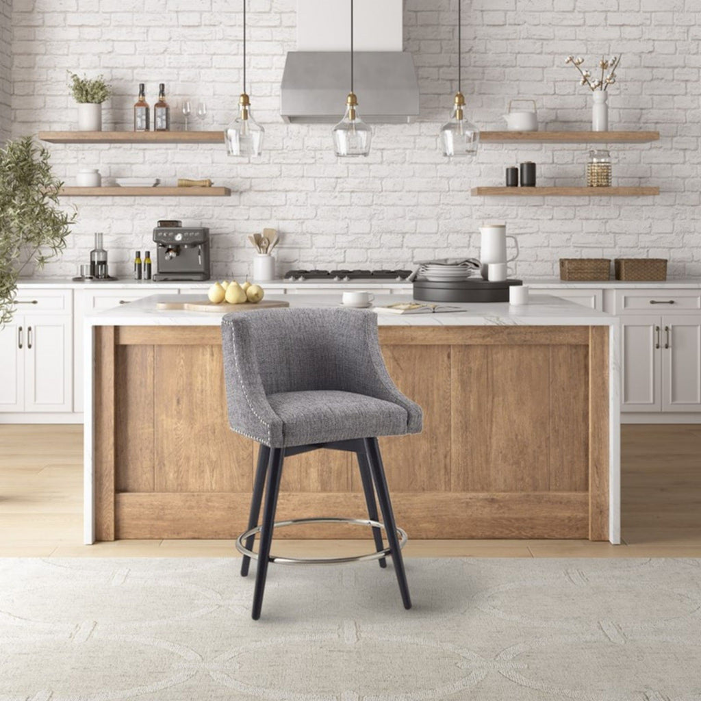 Mateo - Swivel Counter Stool - Gray