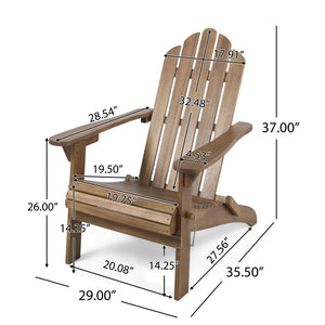 Aurascape - Outdoor Acacia Wood Foldable Adirondack Chair