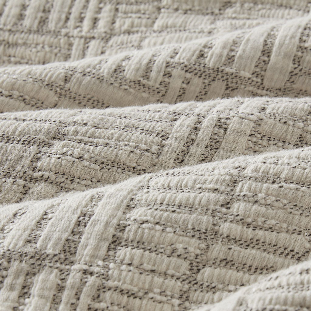 Harper - 3 Piece Full/Queen Oversized Matelasse Comforter Set - Natural