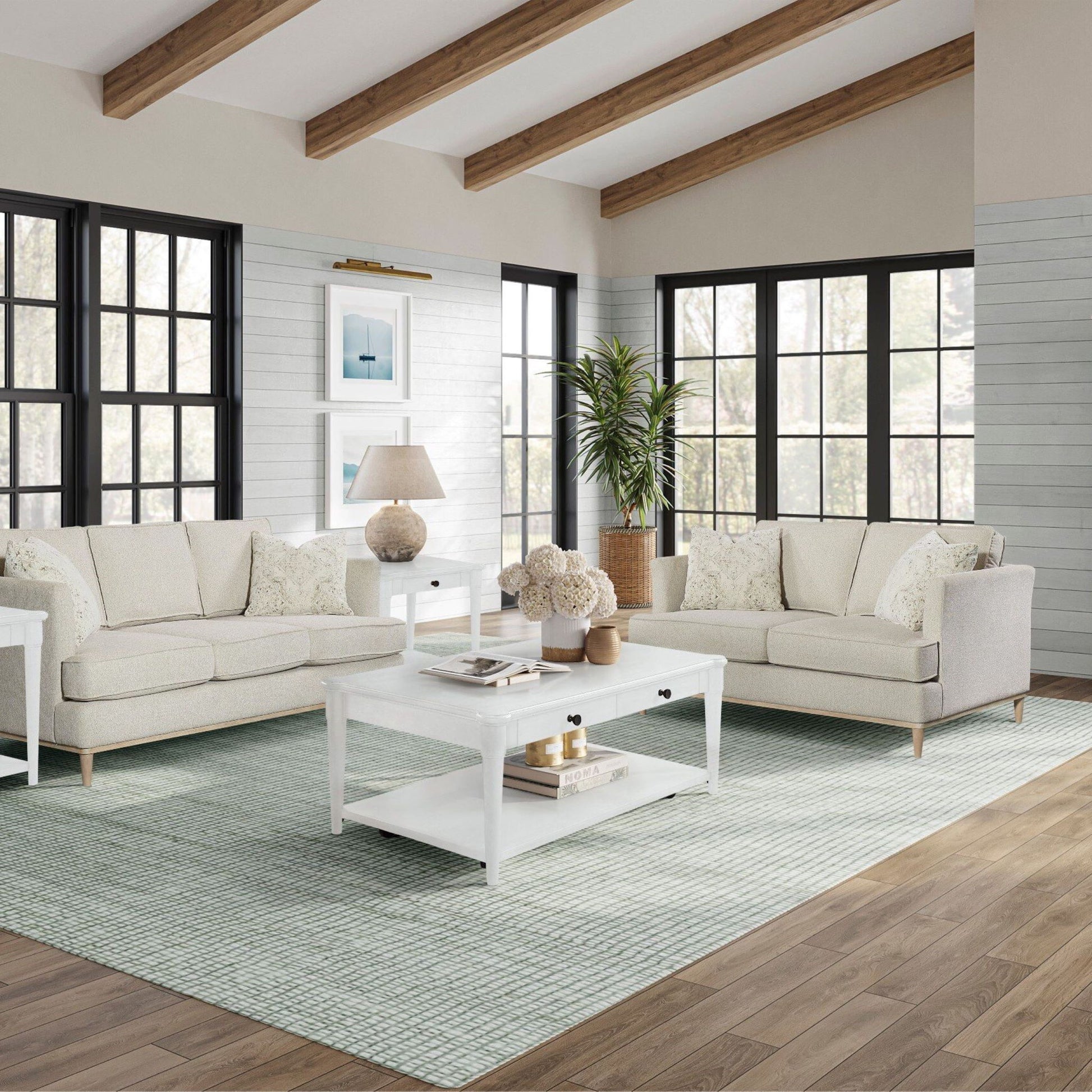 Cocktail Table With Two Storage Drawers And Casters