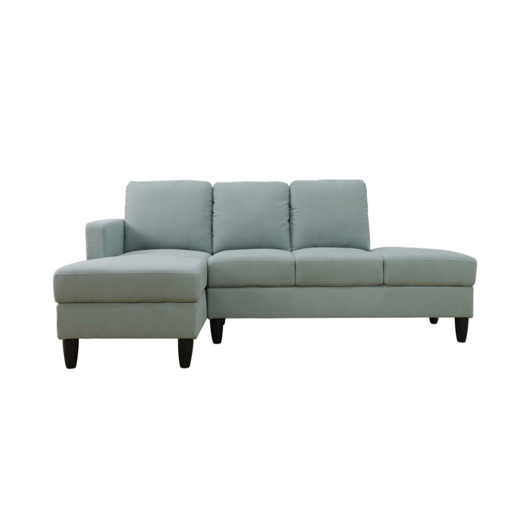 L - Shaped Sectional Sofa With Left Chaise & Ottoman - Pale Green