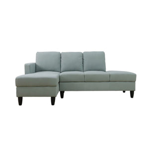 L - Shaped Sectional Sofa With Left Chaise & Ottoman - Pale Green